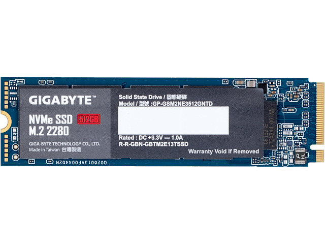 Gigabyte 512GB M.2 2280 NVMe PCIe 3.0 (GP-GSM2NE3512GNTD)